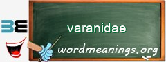 WordMeaning blackboard for varanidae